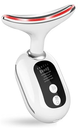 2024 New Face Massager，Portable Skin Tightening Beauty Toning Device，with 45 ± 5°C Heat and 4 Massage Modes for SkinTightening & Neck Lifting EMS Massage Face Firming for Women (White) Facial Massager