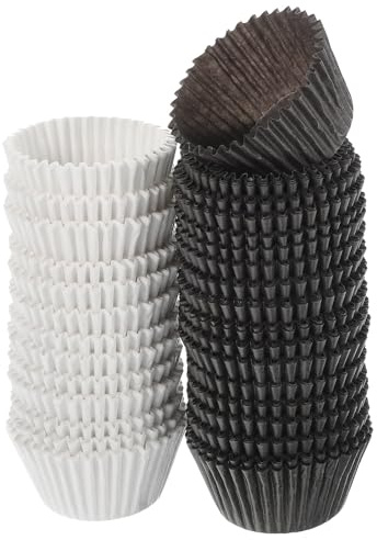 SHINEOFI 1000 Moldes de Papel para Magdalenas Tamaño Grande 500 y 500 Color Café Envoltorios para Cupcakes Resistentes y Aptos para Fiestas Repostería y Postres
