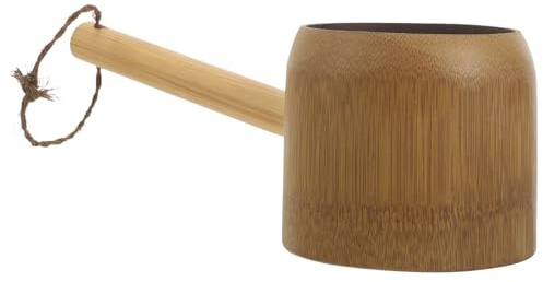 Toyvian Cazo de Agua de Bambú Natural para Baño Cucharón Ergonómico para Enjuague Cómodo y Práctico para Uso Doméstico