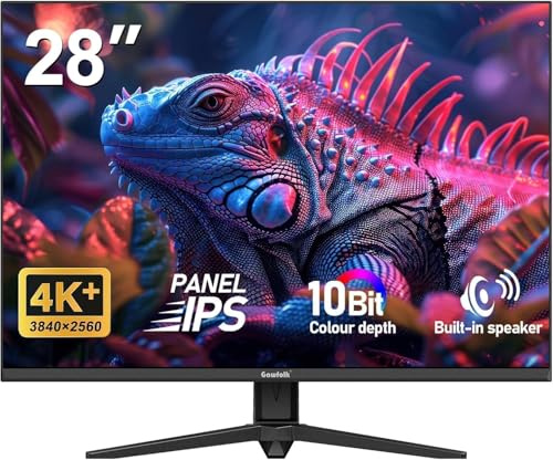 Gawfolk 28 inch 4K PC Monitor with Speakers, UHD 3840 x 2560p 60HZ IPS Computer Monitors VA Screen for Home Office & Gaming, 3:2, Built-in Speakers, Support HDMI 2.0, DP 1.4 (black)
