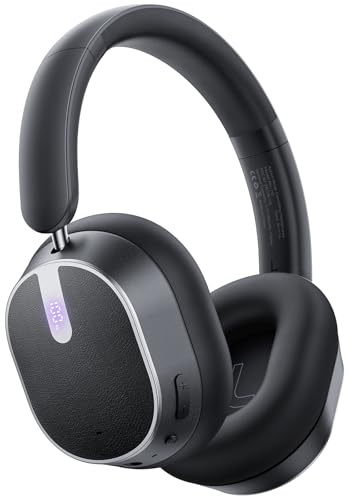 Active Noise Cancelling Headphones,120H Playtime Bluetooth 6.0 Wireless Headphones with Power Display & 6-Mic ENC Calls, 360° Spatial Audio Over Ear Headphones Foldable Headset for Travel Office Game