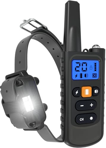Meloive Collier de Dressage pour Chiens Rechargeable,Portée de 3000m | 4 Modes Vibration,Son,Choc Statique et Lumière,IPX67 Résistant à L’Eau,Adapté Aux Chiens de Petites et Moyennes Tailles