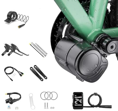 TSDZ-2B 36V 250W Kit Conversion Velo Electrique à Entraînement Central avec Capteur de Couple, Plateau 42T et Eécran Optionnel, Compatible avec Boîtier de Pédalier 68-73 mm (Batterie Non Incluse)