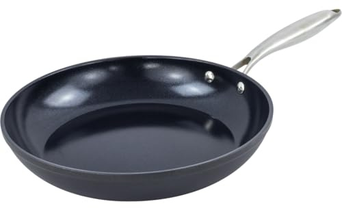 NERTHUS FIH 1631 Padella in Ceramica 22 cm Antiaderente, Padella Induzione per Tutti i Tipi di Cucina, Fondo Diffusore, Manico in Acciaio Inox