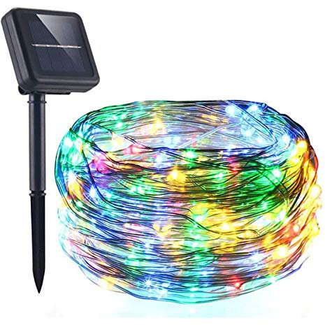 AICase Solar-Lichterkette, 22 m, 200 für den Außenbereich, wasserdicht, Solarlampe, 8 Modi, Dekoration, Solar, wasserdicht (mehrfarbig)