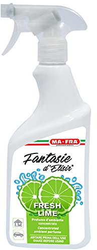 MAFRA, Fantasie d'Elisir Fresh Lime, Profumatore Concentrato per Auto e Ambienti, Neutralizza Odori, Privo di Alcool, Durata 3 Giorni, Base Olio Essenziale, Fragranza Agrumata, Formato 500ml
