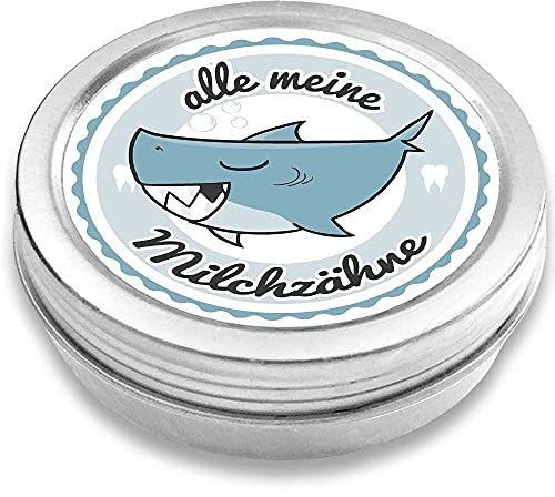 Milchzahndose für Jungen & Mädchen, Metall, silber farben, Zahnfee Geschenke, Zahnfee Dose, Zahnbox, Zahndose Milchzähne, Baby Tooth Box, Aufbewahrung Zahn Box Kinder