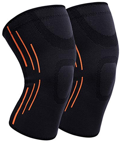 LORYLOLY 1 Paar Sport Kniebandage Damen Herren, Atmungsaktiver Anti-Rutsch Knieschoner Knieschutz für Sicherheit und Schmerzlinderung, Knieorthese für Laufen, Wandern, Joggen, Volleyball, Gym