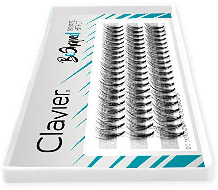 Clavier Künstliche Wimpern in Büscheln B-Curl | Wimper 10 mm, Individual Lashes B Shape, 10D Wimpern in einem Büschel | Natürlich aussehend, für einen mehrdimensionalen Effekt