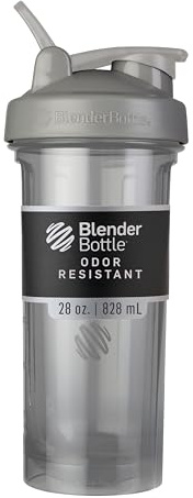 BlenderBottle Shaker Bottle Pro Series Perfect for Protein Shakes and Pre Workout, 28-Ounce, Smoke Grey