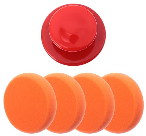 Wakauto Car Polishing Sponge Wax Applicator Pads Round Shape Hand Polishing Sponge Pads Kit Detailing Buffing Pads for Waxing Polishing Paint Ceramic Glass Wax Applicator Pad