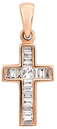 EDELIND 750 Kreuzanhänger Gold mit echten Diamanten – 18 Karat Echtgold in Gelbgold, Weißgold oder Rosegold – Kettenanhänger mit Schmuck Geschenkbox