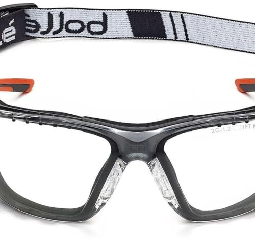 Bolle Ness+ Clear Lens Safety Glasses with Foam and Strap - PSSNESF028