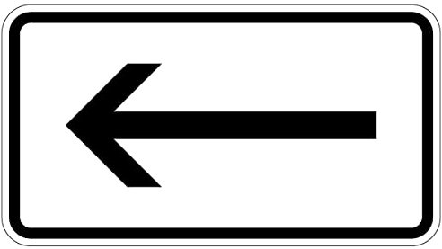 Aufkleber Verkehr Zusatzzeichen Pfeil links/rechts StVO Richtung Schild Folie selbstklebend | Größe wählbar Made in Germany, Größe: Pfeil links | 10,5x6 cm
