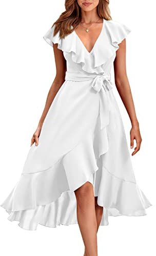PRETTYGARDEN Damen Ruffle Sleeve Summer Dresses for Women Lässiges Kleid