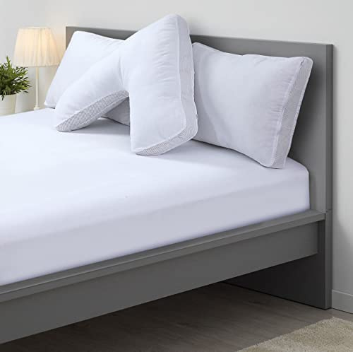 Bedding Home Breathable Airmesh V Pillow | 100% Hollow Fiber Neck Pillows | Anti Allergy Breastfeeding Nursing Pillow | Neck Support Triangle V Shaped Pillows