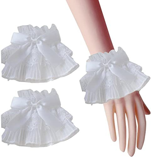 Ericetion Lolita Falsche Ärmeln Handgelenk Manschetten Geschichtetes Spitzen Handgelenk Manschette Abnehmbare Handgelenksärmel Gefälschte Armbandhülsenmanschetten