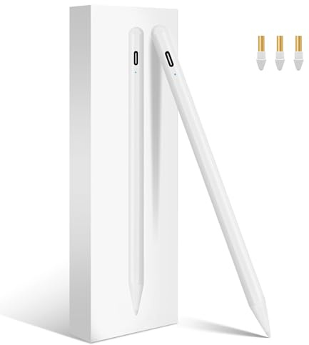 Stylus Stift für iPad 2025-2018, Schnellladefunktion & Palm Rejection Pencil für iPad A16 11./10./9-6. Generation., Air M3 M2 11/13/5./4./3., Pro M4 11/13/11''/12,9'', Mini A17 Pro/6./5. Gen