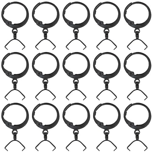 Beebeecraft 1 Box 50 Stück Leverback Ohrringzubehör Edelstahl Schwarz Französischer Anhängerverschluss Haken Huggie Creolen Ohrring Mit Eispickel Klemmbügeln Für Ohrringe Schmuckherstellung Kunst