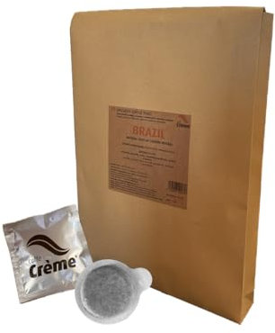 CAFFÈ CRÈME - 25 Cialde di caffè SPECIALTY BRAZIL(100% arabica) in carta filtro ESE 44-180 g (7.2 g x 25), Confezione da 25 Unità