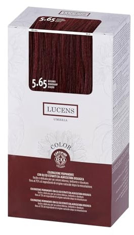 Lucens 5.65 Mogano - Kit Colorazione Capelli Permanente Senza Ammoniaca Con Oli ed Estratti da Agricoltura Biologica
