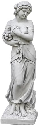 gartendekoparadies.de Statue d'hiver - Sculpture des quatre saisons - Figurine en pierre - Hauteur : 100 cm - 55 kg - Grise - Résistante au gel - Pour l'extérieur