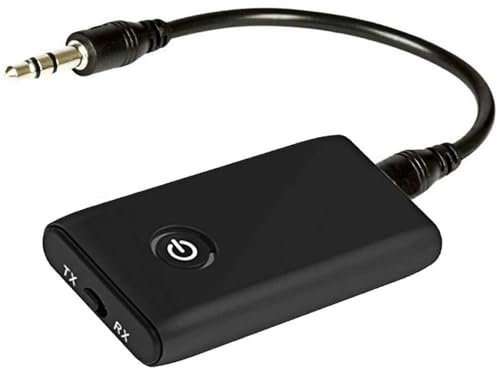 Xrten Adattatore Bluetooth 5.0 Trasmettitore,3.5mm Jack Adattatore,2-in-1 Wireless Ricevitore Bluetooth,per PC/TV/impianto audio Cuffie MP3/MP4 Altoparlante HiFi Radio