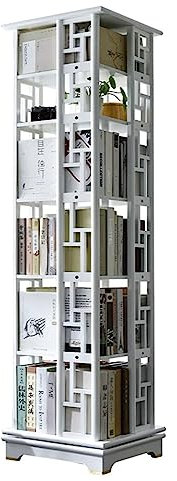 YTGHBIML Bücherturm Freistehend Stehendes Bücherregal, um 360° drehbares Bücherregal, mehrstöckiges Bücherregal, platzsparender Eck-Bücherregal-Organizer perfekte Darstellung