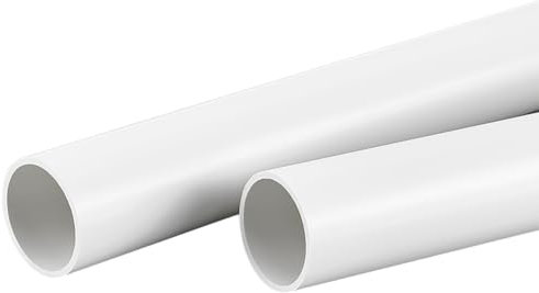 OLYCRAFT Whitesmoke - 2 tubos redondos rígidos de PVC, 35 cm de largo, 40 mm de diámetro exterior, 35 mm de diámetro interior, tubo rígido de plástico para tubería de agua, manguito de cable