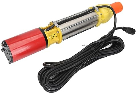 Pompe de Puits Profond, Pompe à Eau Solaire 6 M3/h 25, Solaire pour Bassin, Tête de Compteur, Submersible en Acier Inoxydable, à Vis DC48 V 400 W pour