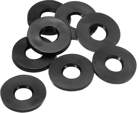 PATIKIL Arandela Plana de Goma M6, Paquete de 8 Arandelas Planas de 6 mm de Diámetro Interior, 14 mm de Diámetro Exterior y 2.5 mm de Grosor, Junta Espaciadora de Sellado para Grifo, Negro