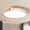 WOKNOS Plafon Led Techo, Plafón Blanco 30cm, Lámpara de Techo con Madera para Dormitorio Salón Cocina Pasillo Comedor 4000K 24W