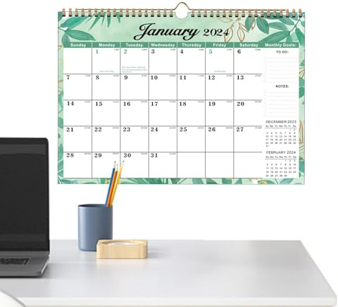 Kalender 2024, 12-Monatsplaner, Januar bis Dezember 2024, Monatskalender
