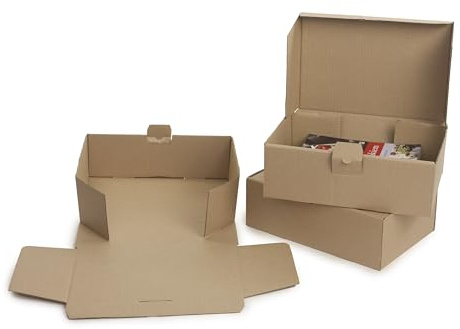 WePack 25 Stück Maxibriefkartons 400x300x150 mm Innenmaß Maxibrief Versand Post Faltschachtel 1-Wellig 400g Braun Postkarton Versandschachtel Paket Päckchen Versandkarton warensendung