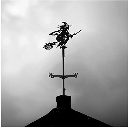 Generic Wind-Schaufel, Hexe Windfahne Kleine Wetter-Schaufel Gärten Schwarze Hexe Metall Yard Ornament Hexe Wetterfahne Für Home Garden Hof Halloween Outdoor Ornament