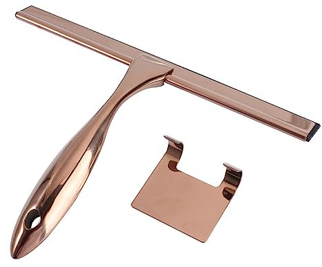 HOMOCONO Stainless Steel Glass Squeegee Bronze Silicone Purpose Bathroom Shower Door for Window Mirror Car Cleaning Tool Ergonomic Handle