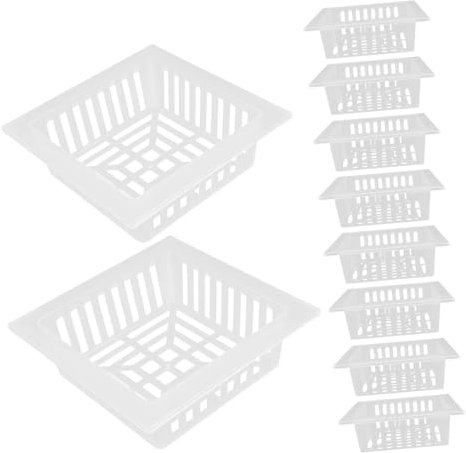 KONTONTY Square Fixed Flower Pots Root Stabilizer Tool 10pcs Hydroponic Mesh Basket Soilless Cultivation Container for Home Vegetable and Flower Planting