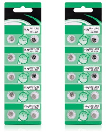 HINAYOSAN Lot de 10 piles bouton haute capacité AG1 LR621 AG1 1,5 V pour montres, calculatrices, petits appareils électroniques