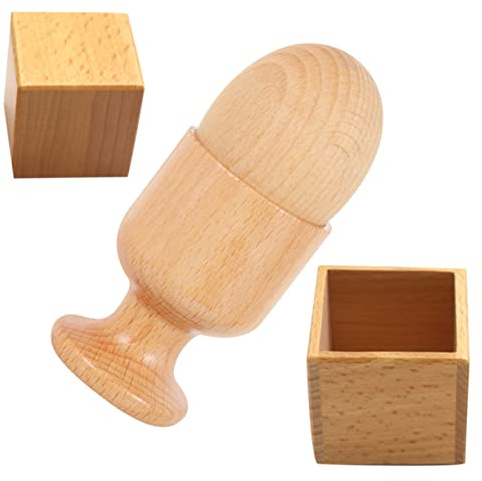 minkissy 2juegos Juguetes De Coordinación -Mano Juguete De Huevo y Huevera De Caja De Madera para Pequeños para Desarrollo Motor Casa o Escuela