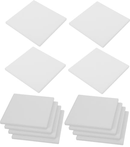 FUNOMOCYA 12PCS White Unglazed Ceramic Tiles for Crafts with Cork Backing Multipurpose DIY Painting Coasters for Ink Acrylic Pouring and Art Projects Square Tiles for Artistic Gifts and Home