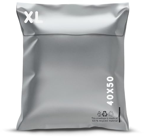 RAGO® Versandtaschen Plastik Warensendung 20 Stück -XL- 40x50 cm Versandbeutel Selbstklebend und Blickdicht I Plastiktüten Verschließbar für Kleidung I Logistikverpackungen Transport