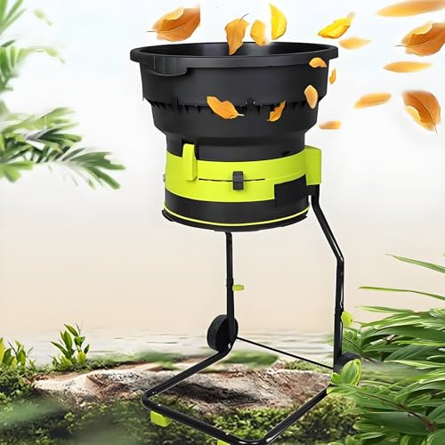CGLYYDS Biotrituratore Elettrico per Foglie da 2500 W con Ruote,cippatore a 8000 Giri/min,attrezzo per la Pulizia del Giardino,Macchina per compostaggio con Diametro dell'imbuto di 54 cm Nopowercord