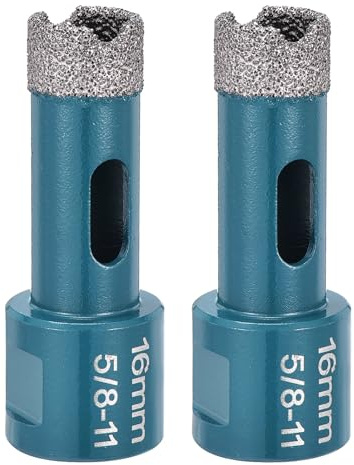 PATIKIL Diamond Hole Saw 5/8 16mm with 5/8-11 Thread 2pcs Green | Diamond Core Drill Bit fit Angle Grinder for Ceramic Porcelain Marble Tiles Stone Brick Hard Material