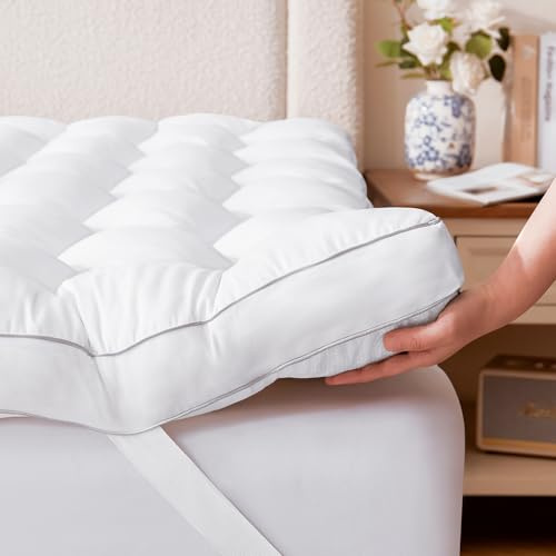 Decroom 3 Inch Memory Foam Mattress Topper Full for Back Pain Relief, Filled with Breathable Memory Foam Pillow Topper Soft Fluffy Supportive Bed Mattress Pad, 75x54x3 in