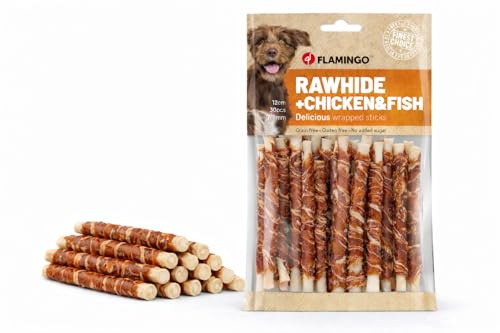 friandises pour Chien - R'Hide bâtonnets au Poulet & cabillaud 12 cm - Ø 7 mm - 30 pcs - 350 g - sans Gluten - sans céréales - sans sucres ajoutés