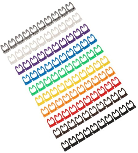 JHKNNK Marcadores de Cable Reutilizables 100 Etiquetas Codificadas por Colores Números 0-9 Tubos de 6 MM para Gestión de Cables Eléctricos Profesionales y Domésticos