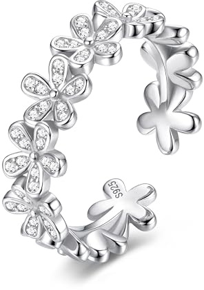 Milacolato S925 sterlingsilver tåringar för kvinnor justerbar manschett tåring set minimalistiskt svanband ringar, Sten