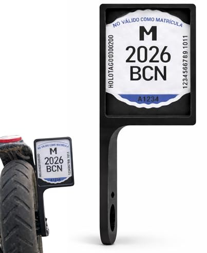 Portamatrícula para Patinete Eléctrico VMP Flexible Lateral Derecho | Soporte Flexible de Placa Identificativa con Fijación por Tornillo, Protector Transparente Extraíble, Accesorio para Scooter