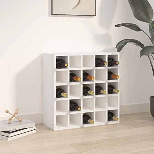 Genérico Vinoteca Blanca 56x25x56 cm Madera Maciza de Pino, Armarios para Vino y licores Blanco,821538