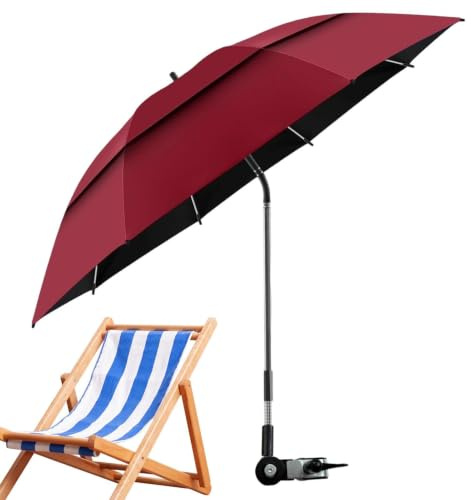 Paraguas de silla ajustable UPF 50+ de 180° con abrazadera doble toldo portátil